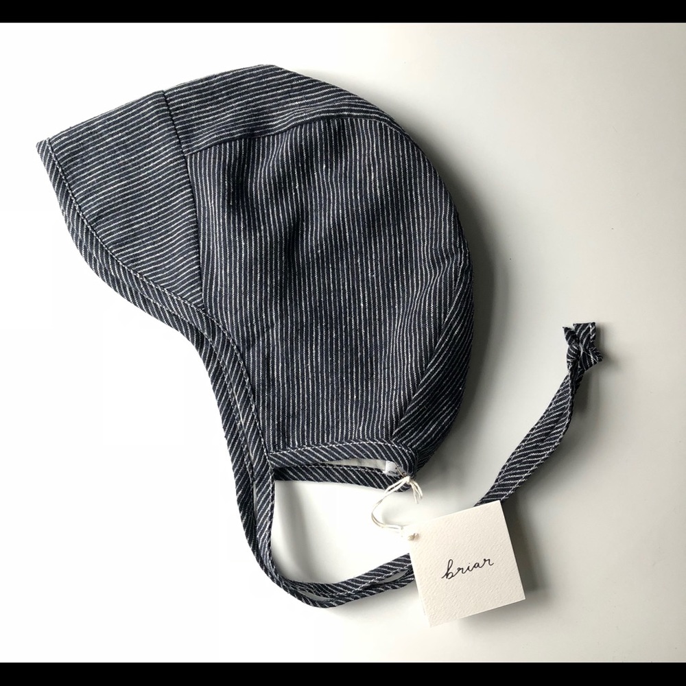 Briar Handmade Brimmed Navy Stripe Bonnet
